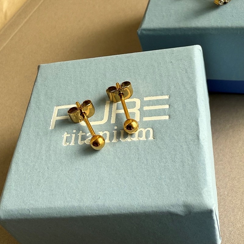 Pure Titanium Øreringe i forgyldt titanium